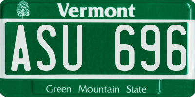 VT license plate ASU696