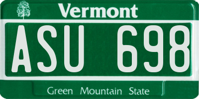 VT license plate ASU698
