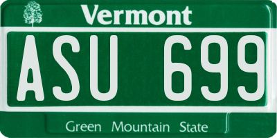 VT license plate ASU699
