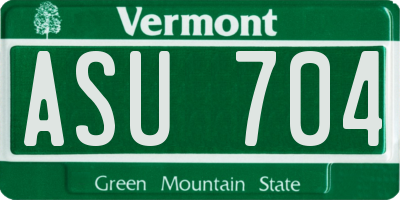 VT license plate ASU704