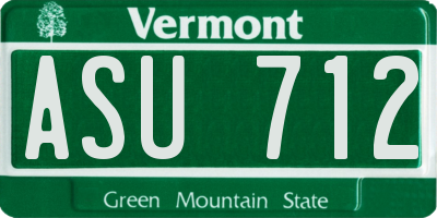 VT license plate ASU712