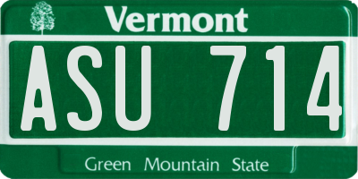 VT license plate ASU714