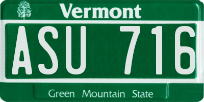 VT license plate ASU716