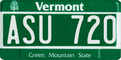 VT license plate ASU720