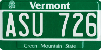 VT license plate ASU726