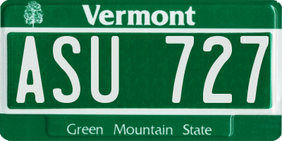 VT license plate ASU727