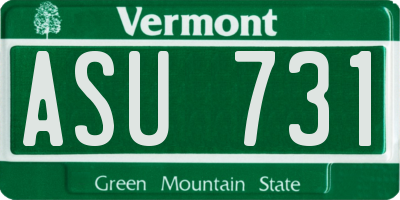 VT license plate ASU731