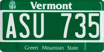 VT license plate ASU735