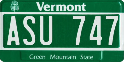 VT license plate ASU747