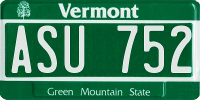 VT license plate ASU752