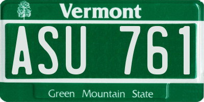 VT license plate ASU761