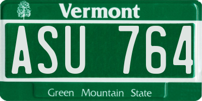 VT license plate ASU764