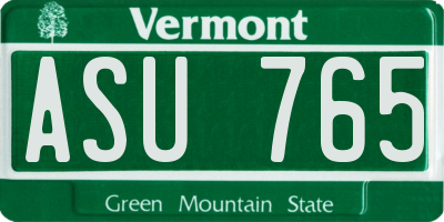 VT license plate ASU765