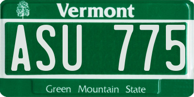 VT license plate ASU775