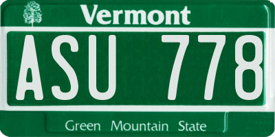 VT license plate ASU778