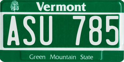 VT license plate ASU785