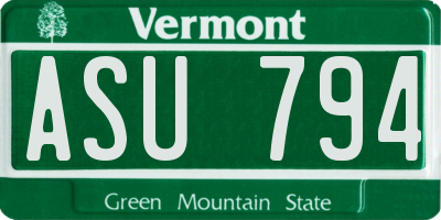 VT license plate ASU794