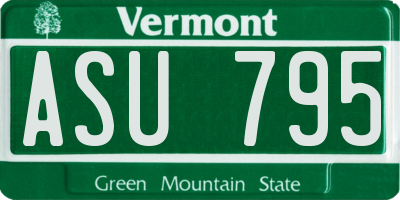 VT license plate ASU795