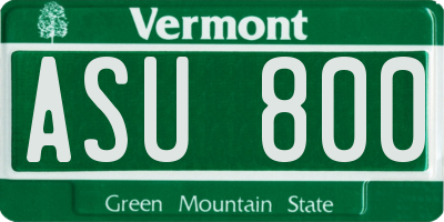 VT license plate ASU800