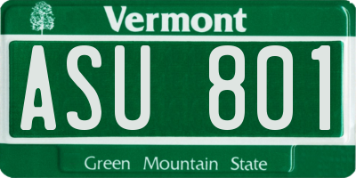 VT license plate ASU801