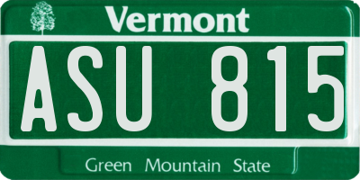 VT license plate ASU815