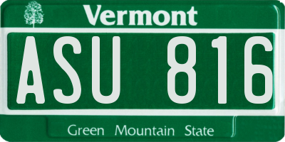 VT license plate ASU816