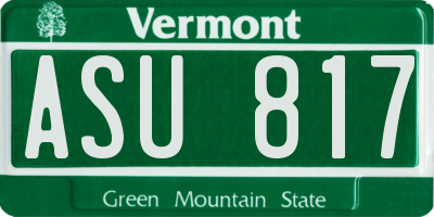 VT license plate ASU817