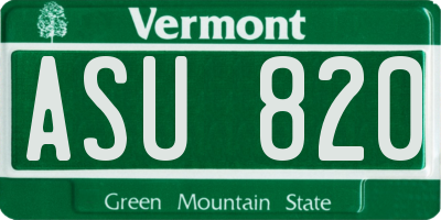 VT license plate ASU820