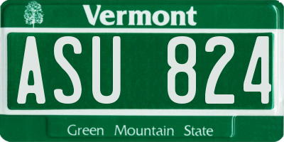 VT license plate ASU824