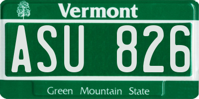 VT license plate ASU826