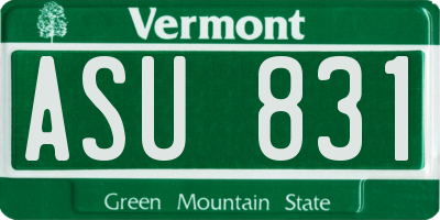 VT license plate ASU831