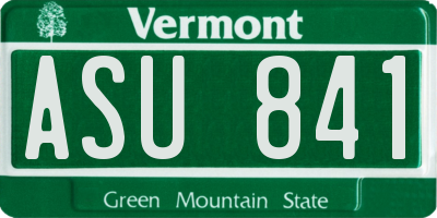 VT license plate ASU841