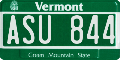 VT license plate ASU844