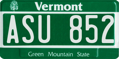 VT license plate ASU852