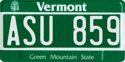 VT license plate ASU859