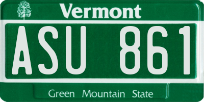 VT license plate ASU861