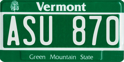 VT license plate ASU870