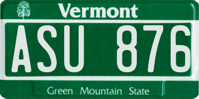 VT license plate ASU876