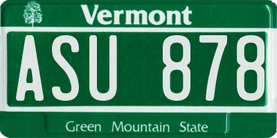 VT license plate ASU878