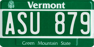 VT license plate ASU879