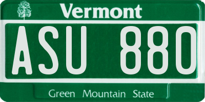 VT license plate ASU880