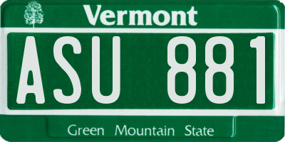 VT license plate ASU881