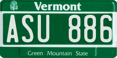 VT license plate ASU886