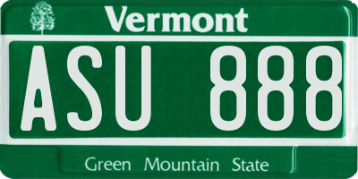 VT license plate ASU888