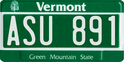VT license plate ASU891