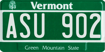 VT license plate ASU902