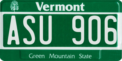 VT license plate ASU906