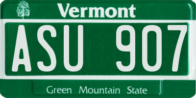 VT license plate ASU907