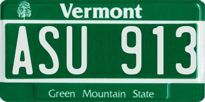 VT license plate ASU913
