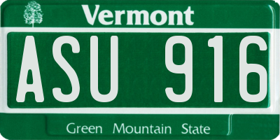 VT license plate ASU916